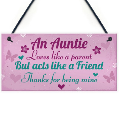 B&Q -  Thank You Gift For Auntie Birthday Christmas Auntie Ornament Keepsake Plaque Gift From Niece Nephew
