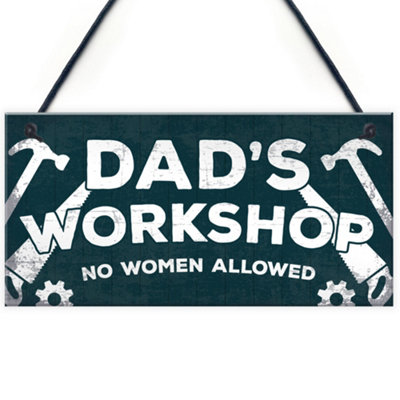 Red Ocean Dad’s Workshop Garage Funny Man Cave Sign Father Dad Gifts For Christmas Dad Gift From Daughter Son