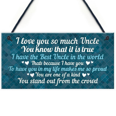 B&Q -  Best Uncle Plaque Gift For Birthday Christmas Gifts For Brother From Niece Nephew Novelty Keepsake
