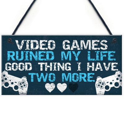 Red Ocean Birthday Christmas Gifts For Dad Brother Son Hanging Plaque Gamer Bedroom Door Sign from B&Q