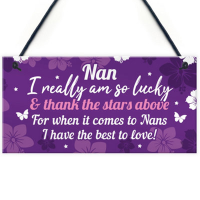 Red Ocean Keepsake Gifts For Nan Nanny Birthday Christmas Plaque Gift From Grandchildren Grandparent Plaque from B&Q