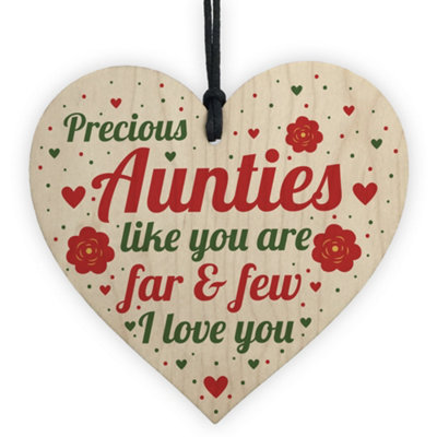 Red Ocean Auntie Aunt Aunty Gifts For Birthday Christmas Handmade Wooden Heart Plaque Friendship Gift For Auntie And Uncle from B&Q