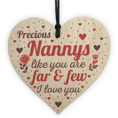 Red Ocean Nanny Gifts From Grandchildren Nan Heart Plaque Wooden Birthday Christmas Keepsake Sign Thank You from B&Q