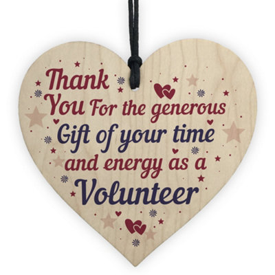 Red Ocean Thank You Gift For Volunteer Work Colleague Handmade Wooden Hanging Heart Plaque Friendship Keepsake from B&Q