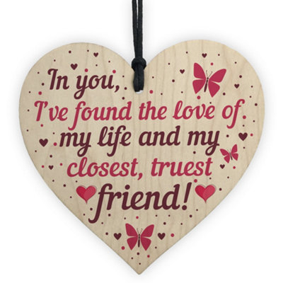 Red Ocean Anniversary Gift Valentines Gift For Him Her Boyfriend Girlfriend Wooden Heart Keepsake Plaque