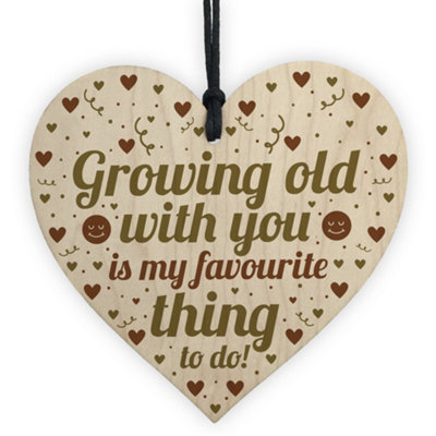 Red Ocean Funny 1St 2Nd 10Th 20Th Anniversary Gift For Wife Husband Boyfriend Girlfriend Wood Heart from B&Q