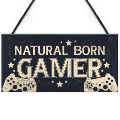 Red Ocean Gamer Door Sign Dad Brother Son Grandson Gamer Kids Gifts Gamer Art Birthday Christmas Keepsake from B&Q