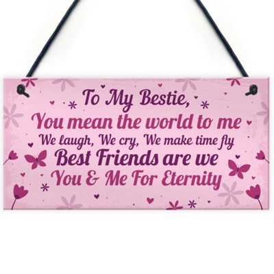 B&Q -  Keepsake Gift For Best Friend Friendship Birthday Gift For Friend Handmade Hanging Plaque Thank You Gift