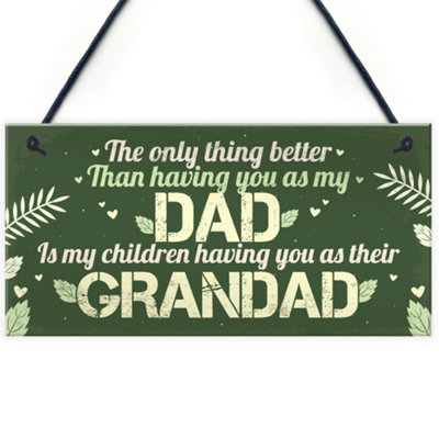 Red Ocean Dad Grandad Grandparent Gifts Hanging Plaque Thank You Birthday Gifts For Men Gifts For Him Grandad To Be Gifts from B&Q