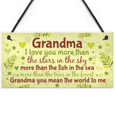Red Ocean Grandma And Grandad Gifts For Birthday Thank You Keepsake Gifts For Grandma Grandparents Family Plaque from B&Q