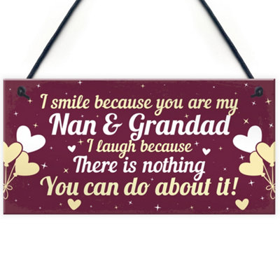 Red Ocean Funny Nan And Grandad Gift Plaque Novelty Grandparents Gifts From Grandchildren Thank You Birthday Gifts from B&Q