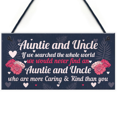 Red Ocean Novelty Auntie And Uncle Gifts For Birthday Christmas Gift From Niece Nephew Family Keepsake Plaque from B&Q