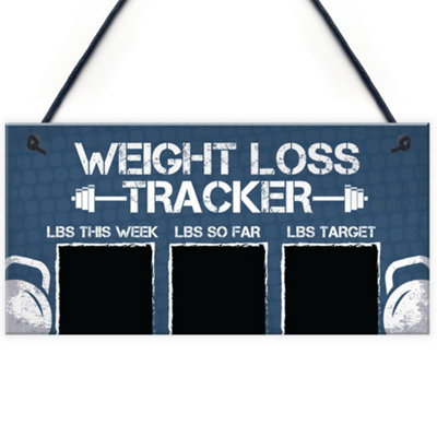 B&Q -  Chalkboard Weight Loss Countdown Tracker Diet Motivational Fitness Sign Weight Slimming