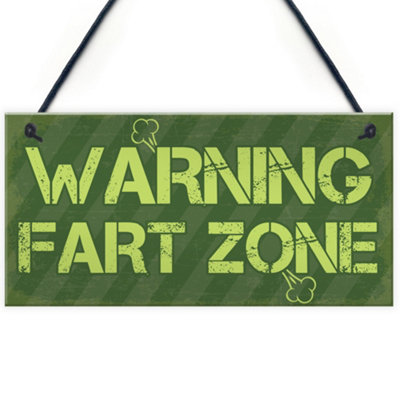 Red Ocean Warning Fart Zone Funny Man Cave Sign Gaming Novelty Gift For Men Him Boys Bedroom Hanging Door Sign