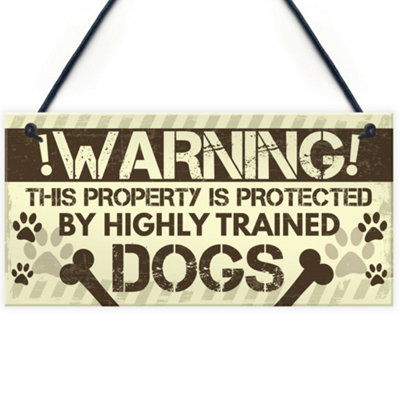 B&Q -  Beware Of The Dog Gate Sign Do Not Enter Dog Plaque Dog Sign Funny Home Decor