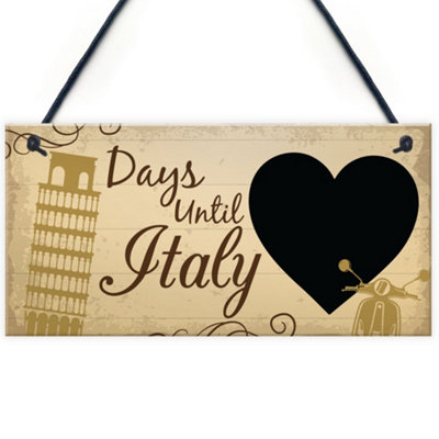 Red Ocean Chalkboard Holiday Countdown To Italy Novelty Holiday Sign Accessories Gifts For Friend Family Keepsake from B&Q