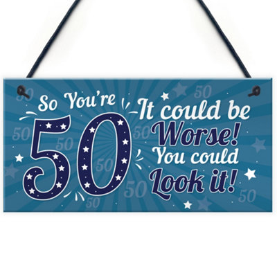 B&Q -  50Th Birthday Gifts For Men 50Th Birthday Presents For Women 50Th Gift For Mum Dad Auntie Uncle Keepsake
