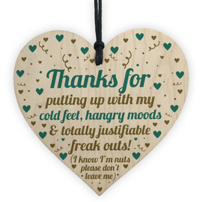 Red Ocean Funny Gift For Boyfriend Girlfriend Wooden Heart 1St 2Nd 10Th 20Th Anniversary Gift For Wife Husband from B&Q