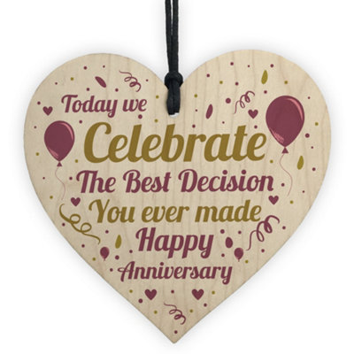 Red Ocean Funny Anniversary Gift For Wife Husband Boyfriend Girlfriend Wooden Heart 1St 2Nd 10Th 20Th Anniversary Gift from B&Q