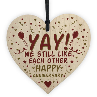 Red Ocean Funny Anniversary Gift Wooden Heart 1St 2Nd 10Th 20Th Anniversary For Wife Husband Boyfriend Girlfriend from B&Q