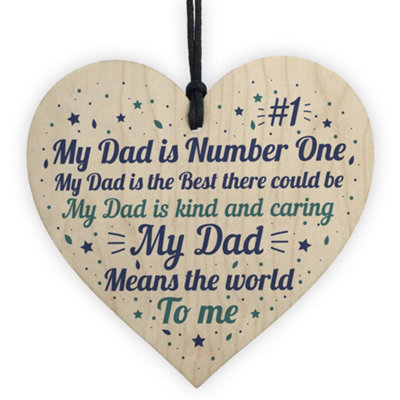 Red Ocean Fathers Day Gift For Daddy Dad Wooden Heart Daddies Girl Gift Birthday Gifts From Daughter Son
