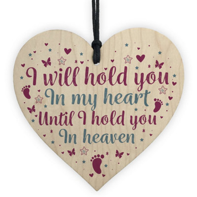 Red Ocean Baby Memorial Gift Bereavement Miscarriage Stillborn Baby Loss Handmade Wooden Heart Plaque Keepsake from B&Q