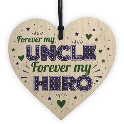 B&Q -  Uncle Gifts From Niece Nephew Novelty Birthday Thank You Gift For Uncle Wooden Heart Sign Keepsake