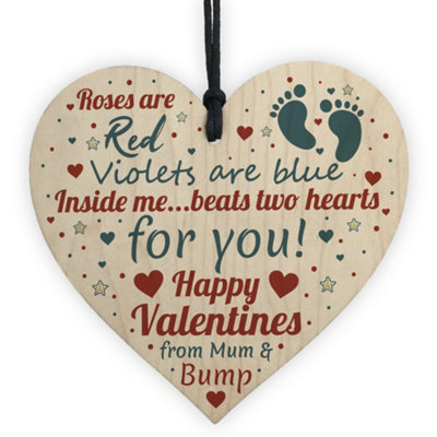Red Ocean Valentines Gift For Him Boyfriend Husband Wooden Heart Daddy To Be Gifts From Bump Keepsake Plaque from B&Q