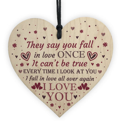 Red Ocean Valentines Gifts For Him Her Valentines Decorations Anniversary Cards Husband Wife Keepsake Plaque from B&Q