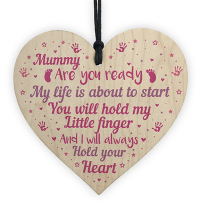 Red Ocean Mummy To Be Baby Shower Gifts Heart New Baby Gift Plaque Mummy To Be From Bump Gifts from B&Q