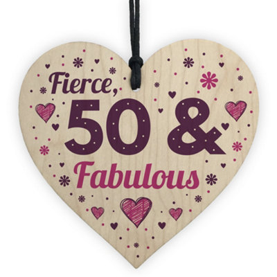 Red Ocean 50 And Fabulous Gift 50 Birthday Decorations Funny 50Th Birthday Present For Women Men Him Her Keepsake from B&Q