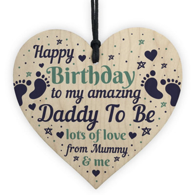 Red Ocean Daddy Gifts Wooden Heart Daddy To Be Birthday Cards Daddy To Be From Bump Gifts Keepsake from B&Q
