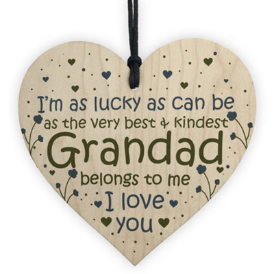 Red Ocean Grandad Gifts Grandad Birthday Card Gifts Wooden Heart Grandad Gifts From Grandchildren Nan And Grandad Plaque from B&Q