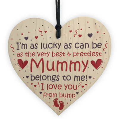 Red Ocean Mummy To Be Gifts Wooden Heart Mothers Day Gift Mummy To Be From Bump Gifts Keepsake Best Mummy Gift from B&Q