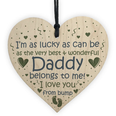 Red Ocean Daddy To Be Gifts Wooden Heart Fathers Day Gift Daddy To Be From Bump Gifts Keepsake Best Daddy Gift from B&Q