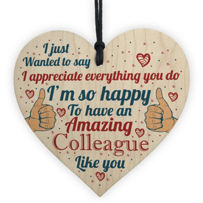 Red Ocean Colleague Leaving Gifts Colleagues Made Us Friends Wooden Heart Plaque Friendship Thank You Gifts from B&Q