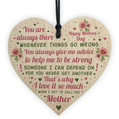 Red Ocean Mothers Day Plaque Mothers Day Gift Wooden Heart Gift For Her Mother Daughter Gifts Keepsake from B&Q