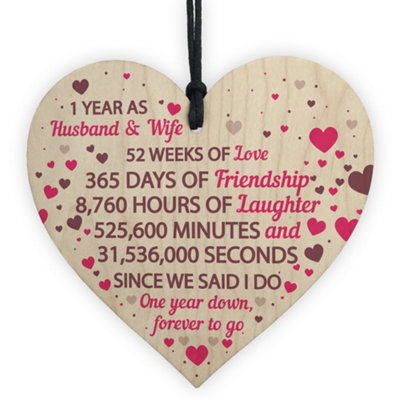 Red Ocean 1St Anniversary Gift For Husband And Wife 1St Anniversary Gift For Her Him Keepsake Plaque from B&Q