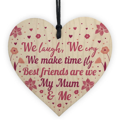 Red Ocean Cute Mum Gift Wooden Heart Mothers Day Gift For Mum Birthday Gift Mother Daughter Plaque Thank You Gift from B&Q