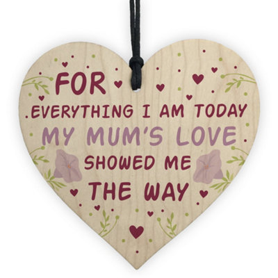 Red Ocean Special Mothers Day Gift Wooden Heart Thank You Gift For Mum Birthday Gift Daughter Son Present from B&Q