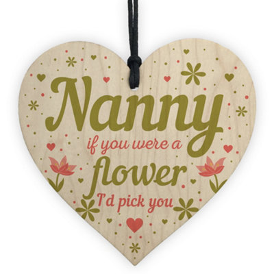 Red Ocean Gifts For Nanny Nan Grandma Wooden Heart Plaque Birthday Gifts For Nanny Gifts From Grandchildren from B&Q