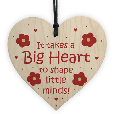 B&Q -  Thank You Gift For Teacher Assistant Nursery Teacher Heart Leaving Gift Keepsake