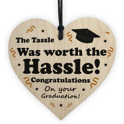 Red Ocean Graduation Gift For Daughter Son Congratulations Gift Wood Heart Keepsake Gift from B&Q