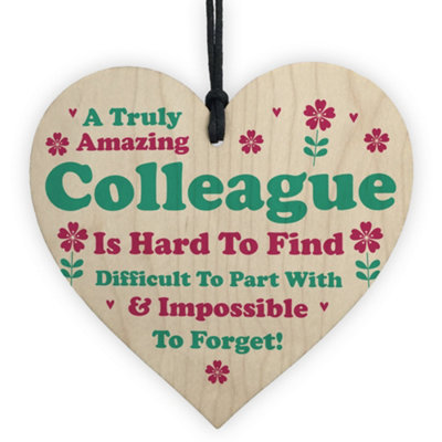 Red Ocean Colleague Leaving Job Gifts Co-Worker Novelty Wooden Heart Sign Gift For Friend from B&Q