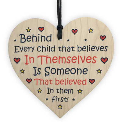 Red Ocean Thank You Gift For Teacher Assistant Mentor Childminder Best Friend Wood Heart from B&Q
