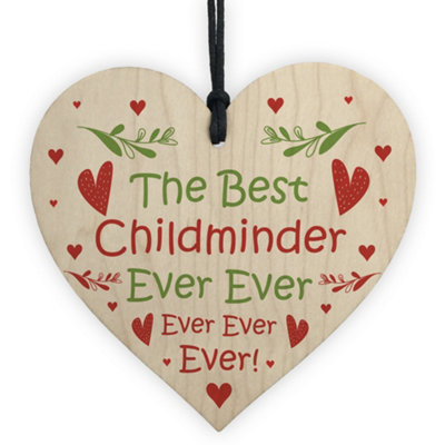 Red Ocean Special Thank You Gift For Childminder Teacher Friend Wood Heart Friendship Gift from B&Q