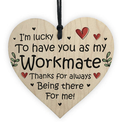 Red Ocean Thank You Wooden Heart Gift For Colleague Co Worker New Job Leaving Gift For Friend from B&Q