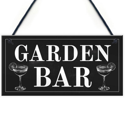 Red Ocean Shabby Chic Garden Bar Sign Hanging Wall Sign For Bar Summerhouse Gift from B&Q