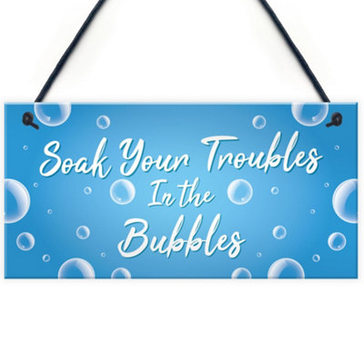 Red Ocean Novelty Hot Tub Hanging Decor Signs For Garden Novelty Lazy Spa Hot Tub Gifts Shed Sign from B&Q