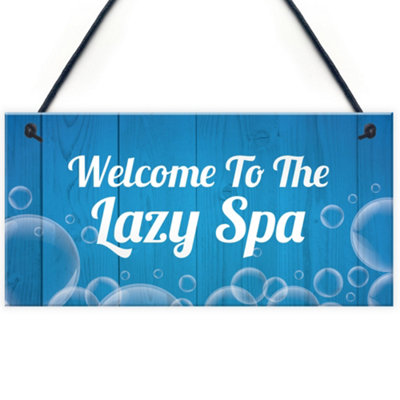 Red Ocean Novelty Hot Tub Lazy Spa Decor Signs Hanging Garden Shed Home Decor Plaques from B&Q